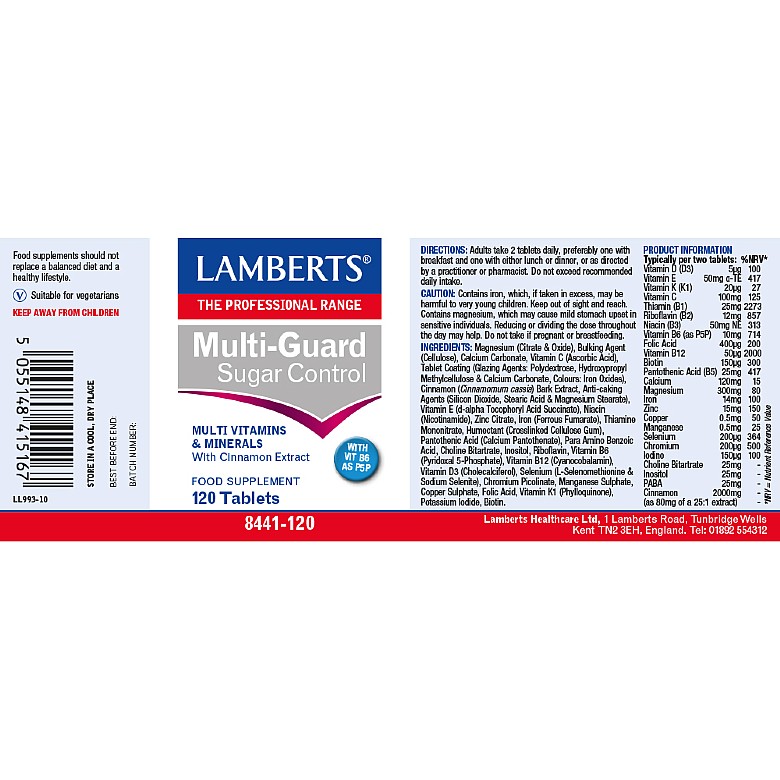 Multi Guard Sugar Control Lamberts Multi Guard Sugar Control etiket