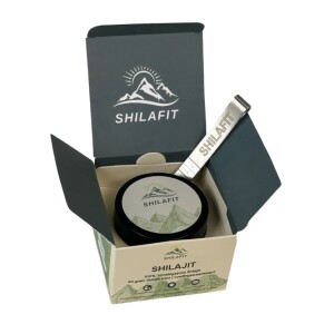 Shilafit Shilajit resin doos en potje