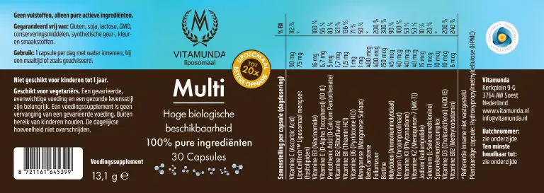 Liposomale Multi etiket Vitamunda Liposomale Multi