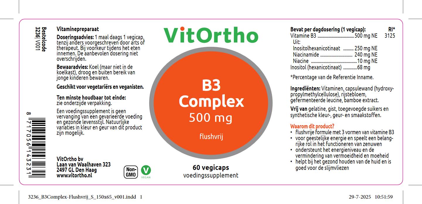 Vitortho B3 Complex 500mg etiket B3 Complex 500mg