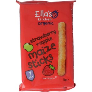 Maize sticks aardbei/appel 7+ maanden bio Ella's Kitchen 16g